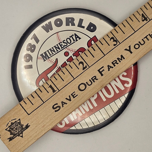 Minnesota Twins 1987 World Series Champions 3.25" Button MLB Baseball Wincraft - Picture 7 of 7